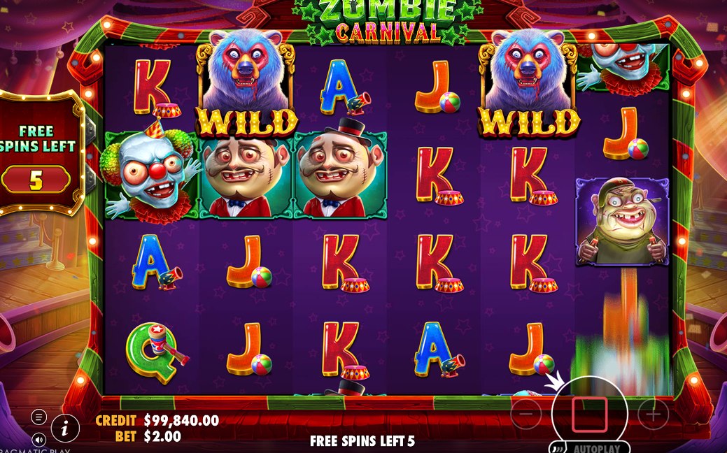 Free Spins-läget med spelets WILD-symboler synliga